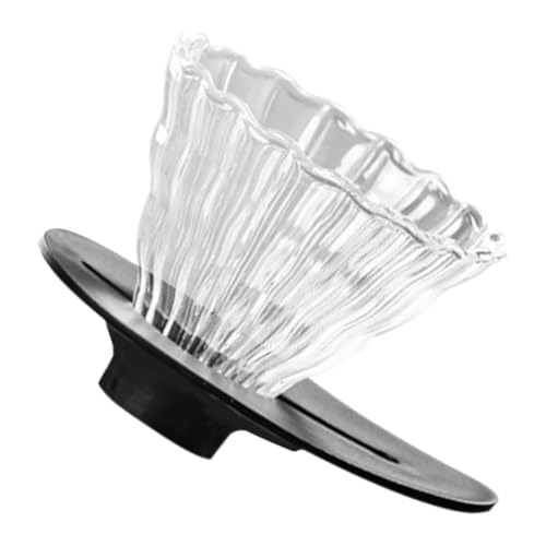 DECHOUS Coffee Filter Funnel Reusable Basket Dripper Glass Filter for Drip Coffee