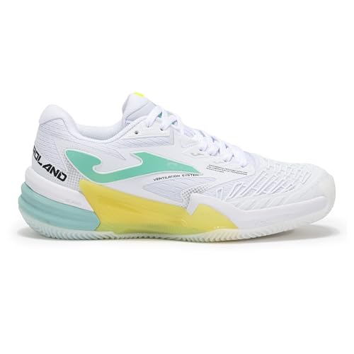 Joma Tenis Zapatilla para Mujer Roland Blanca, 37-43 - Suela Reactive Ball Que Absorve Impactos y Evita Torsiones en Articulaciones