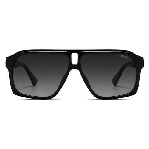 Image of SOJOS Trendy Polarized Aviator Sunglasses for Women Men,Fashion Square Aviators Shades Vintage Style UV400 Protected SJ2699