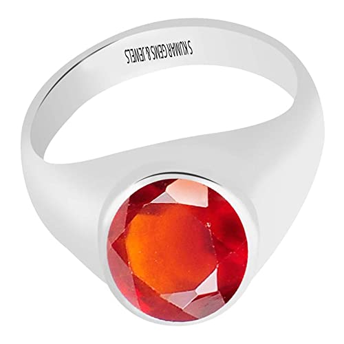 Bague argent et grenat hessonite naturel cadeau idéal de 5,70 carats