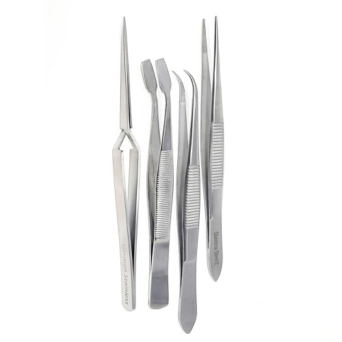 Image of A2Z 4 Entomology Forceps, Micro Precision & Wide Tip Tweezers, Butterfly Specimen Handling Tools for Classroom Teaching, Specimen Collecting & Taxidermy Field Research & Lab Use - Gift for Naturalists