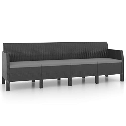 Yuhi-Hqyd 3 Piece Patio Lounge Set With Cushions,Garden Casual Furniture,Sofa Conversation Set,Uv Resistant,Assembly Required,Perfect For Patio, Garden,Family Room,Sitting Area,Rattan Anthracite #TOP6