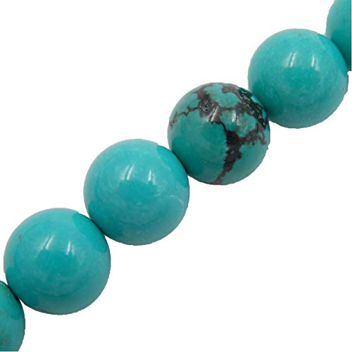 Malahill Gemstone Beads for Jewelry Making, Sold per Bag 5 Strands Inside, Green howlite Turquoise 8mm