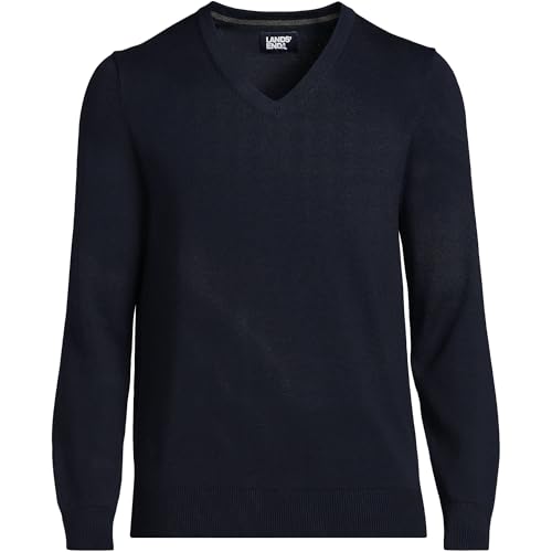 Lands' End Men's Fine Gauge Cotton V Neck Sweater3