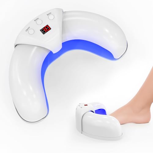 Nagelpilz Lasergerät für Finger- & Zehennägel LED Lichttherapie zur Unterstützung der Nagelpflege Für Verfärbte & Verdickte Nägel Mehrere Nägel Gleichzeitig Faltbar-Weiß