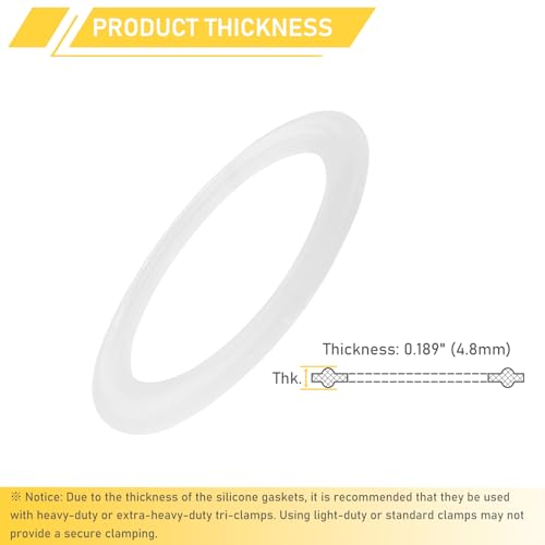 Image of 100PCS 2 Inch Tri Clamp Silicone Gaskets for 2 inch Tri-Clamp Sanitary Fittings TC O-Ring Seal Gasket