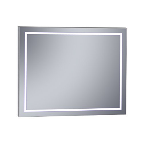 Kristaled Lisbeth Led 100x80 cm Espejo de Baño, Cristal, Plateado, 100x80x3 cm