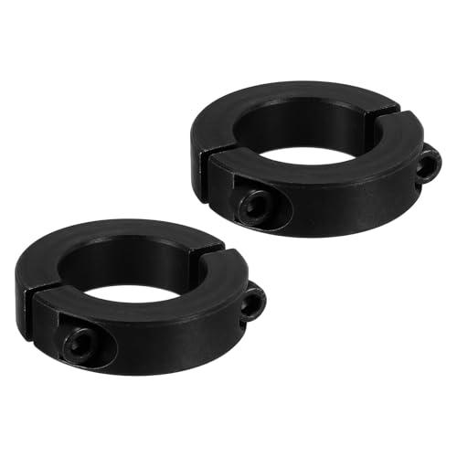 PATIKIL Bore 35mm Double Split Shaft Collar 57mm OD 15mm Thickness, 2 Pack 45#Carbon Steel Locking Collar Clamp Style with Set Screw for Machine Tools Industry, Black