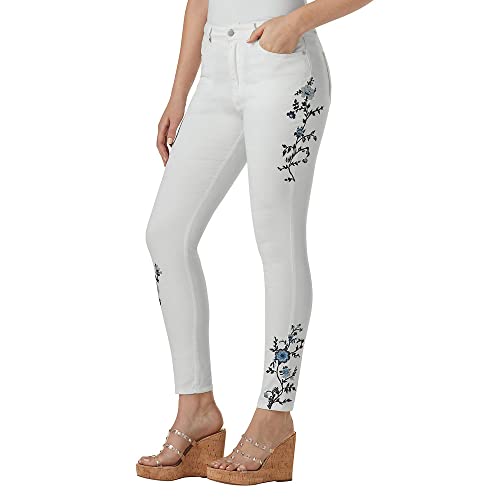 K. Jordan Womens High Waisted Embroidered Skinny Jean, Available in Plus Size2