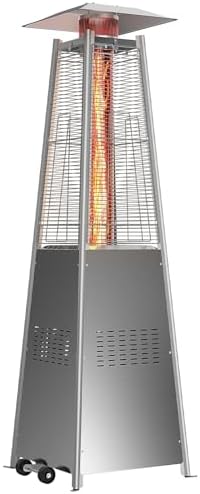 OLIXIS Pyramid Patio Heater, 48000 BTU Outdoor Heater with Wheels...