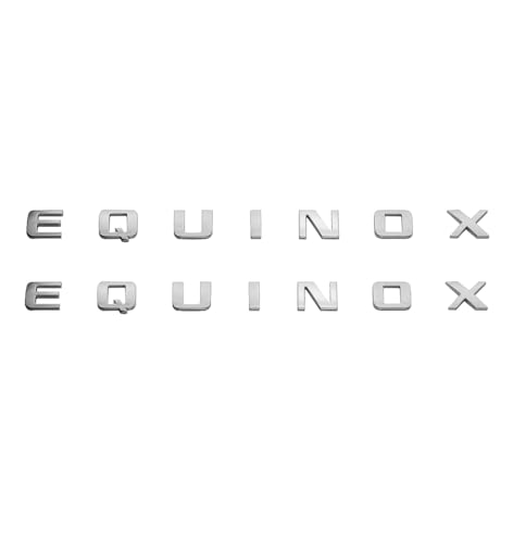 Image of 2X Equinox Front Door Nameplate Letter Logo 3D Badge Emblem Sport Replacement for Equinox (Chrome)