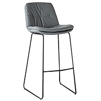 Amazon｜背もたれとフットレスト付き合成皮革バースツール布張りモダン