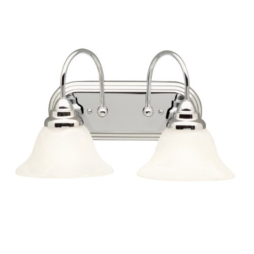Kichler Telford 18 2 Light Vanity Light with Alabaster Swirl Glass in Chrome