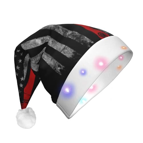 COMAAM Chapeau de Noël chaud en peluche pour adulte - Hache de pompier - Pour décoration de fête