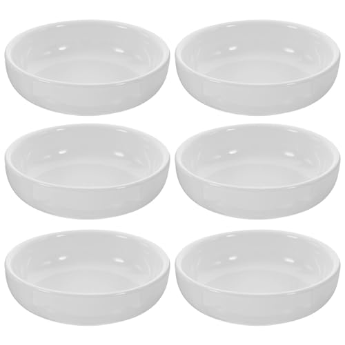 Alipis 6Pcs White Ceramic Sauce Dishes Small Appetizer Plates for Dipping Ideal for Condiments Snacks and Sushi Perfect for Home and Outdoor Use