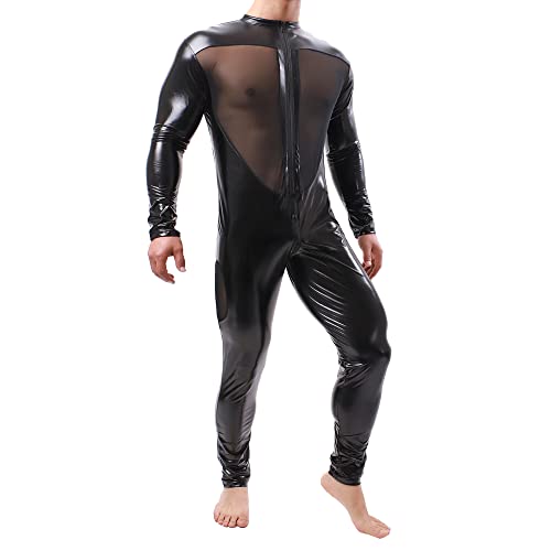 YUFEIDA Mens Suspenders Wrestling Singlet Leotard Thong Bodysuit Jumpsuit Briefs Swimwear Medium