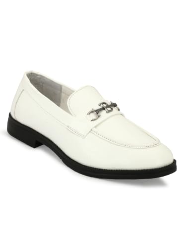 Image of Inklenzo Men's Loafer Black Faux Leather Wedding Slip-On Block Heel Fashion Casual Shoes