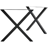 CXEGCCUF Tischfuß, Tischbeine aus Metall, 2er-Set Tischbeine aus Stahl, Esstischbeine, Tischbeine mit Rahmen, Schwarze Esstischbeine aus Metall im industriellen Landhausstil (Größe: 40 x 70
