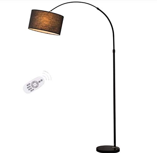 ZLIANG Style Designer Moderne/Matt Noir métal Arc Design XL Sol Lampes cintrée Hed Sol lumière en Chrome avec Abat-Jour Champignon et Base Solide,Black