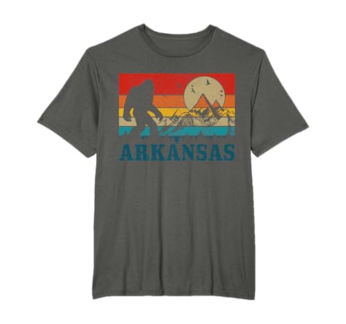 Arkansas Bigfoot Vintage Mountains Hiking Camping Gift T-Shirt