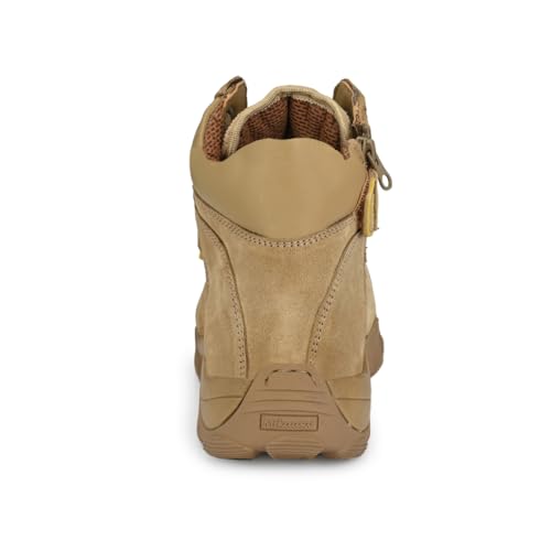 Image of Mikaasa Men's Assault Sky Weight Hybrid 6.0 Side Zip Military and Tactical Work Boot - 6 Inches Combat Boots, Lightweight Comfortable Shoes, Durable and Breathable Desert, Motorbike Boot, Beige
