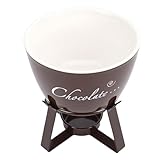 Dpofirs Schokoladen-Fondue-Becher, Keramik-Butter- und Käse-Schmelzbecher mit Hitzebeständigem Design und Inklusive Gabel, für den Heimgebrauch in der Küche, für Partys und Desserts (BROWN)