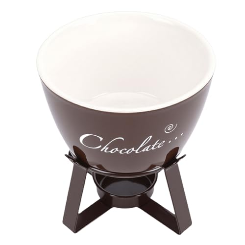 Pssopp Tasses en Céramique Beurre Fromage Bonbons Fondant Tasse avec Fourchette pour la Cuisine à la Maison Fête Tasse à Fondue au Chocolat, à Fondue (BROWN)