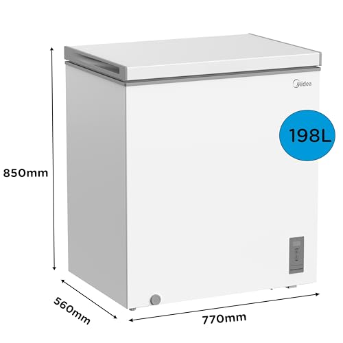 Midea MDRC284FZE01 198L Chest Freezer, Refrigeration And Freezer Conversion, Fast Freeze, Inverter Compressor, 9Kg/24H Freezing Capacity, Suitable For Outbuildings/Garages/Sheds, White - 2