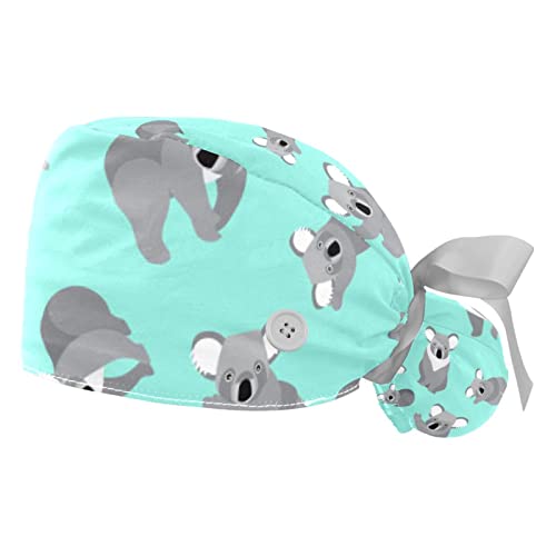 Chapeaux de travail pour hommes et femmes JDEZ casquettes bouffantes motif koala mignon