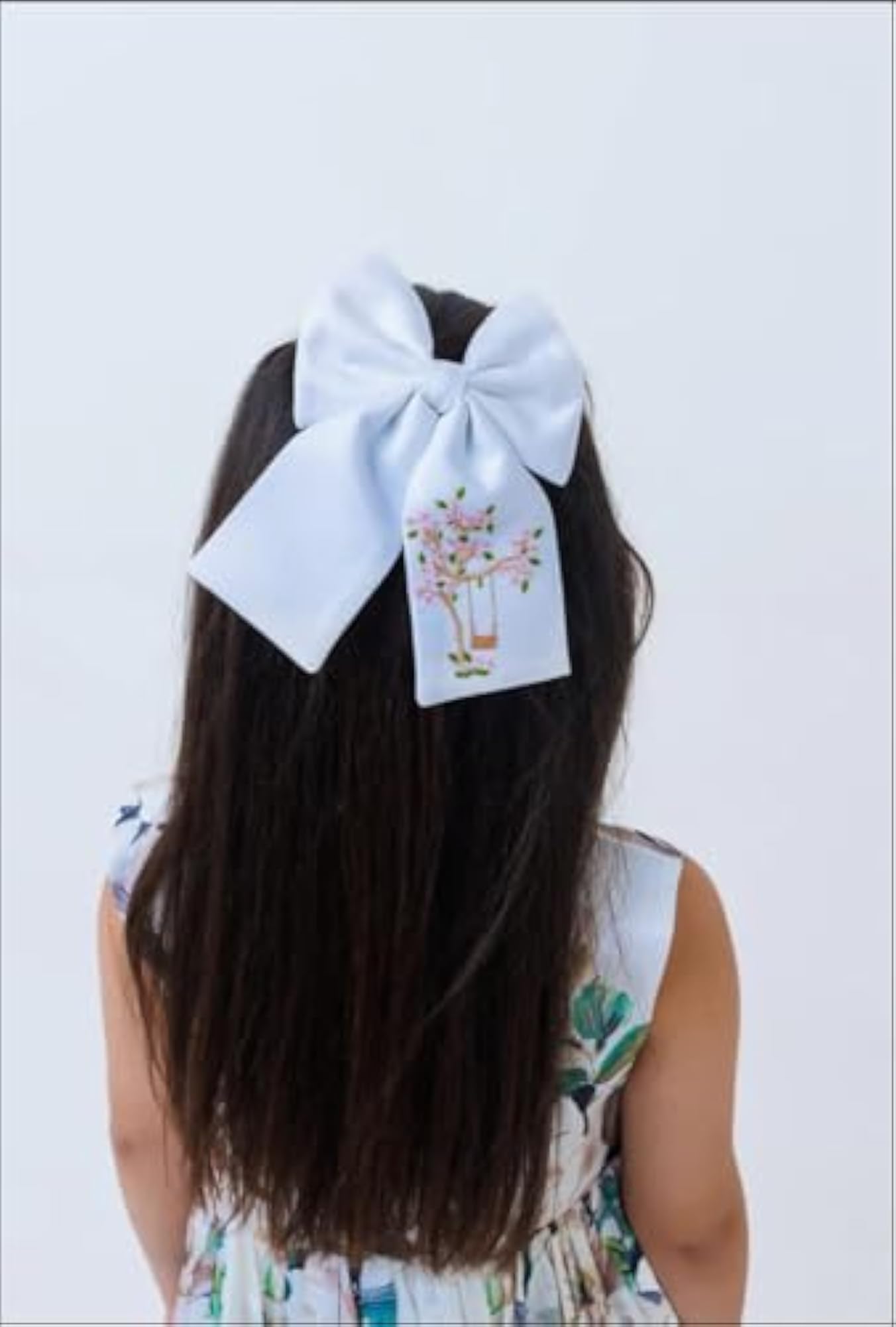 Swingtime Memories Bow Hair Clip, Handmade Floral Tree Design