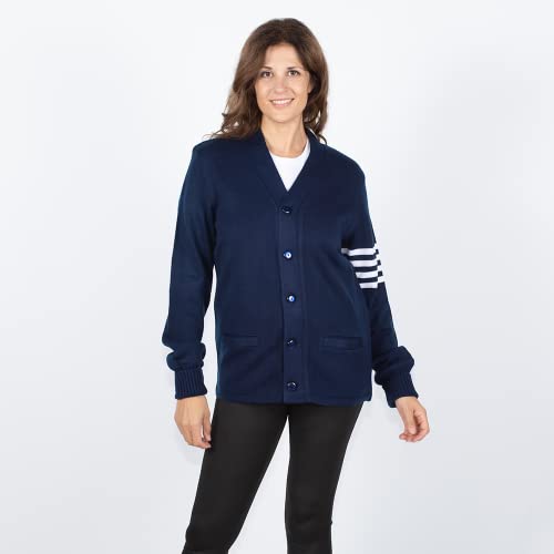 Image of Stewart & Strauss Cardigan Varsity Letter Sweater | American style button front letter sweater knit since 1977, heavyweight and ready for chenille letters and patches