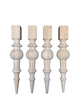 DESIGN 59 28.5' Unfinished Wood Table Legs (Set of 4), Maple Family Parawood Hardwood, Sturdy, Easy to Paint or Stain, Victorian Farmhouse Turned Table Legs (F9)