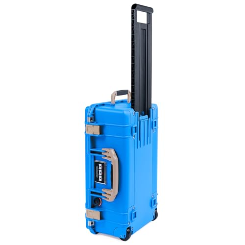 Image of Electric Blue Pelican 1535 Air Carry-on Case - Comes empty - Desert Tan Handles & Latches.
