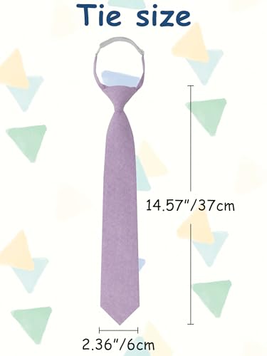 Boys Tie Cotton Solid Color Ties for Boy Kids Pre Tied Adjustable Clip on Ties for Wedding School Church3