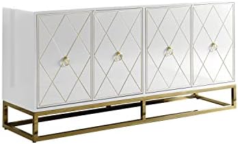 Best Master Furniture Tabitha High Gloss Lacquer Sideboard/Buffet, White