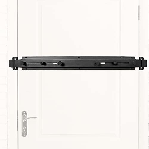Door Barricade Bar with Door Hook Door Hanger (SS) Patented Design for Security Reinforcement and Home Protection. Stop House Invasion and Intruder on Front Door, Bathroom and Bedroom. Childproof.