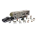 NewRay Wildlife Hunter Fifth Wheel W/ Camo Camper & Deer Set Scale 1:32
