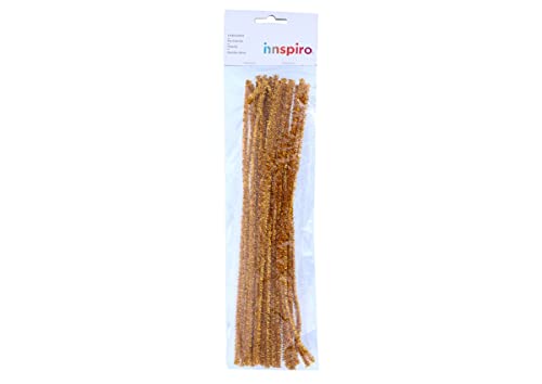 INNSPIRO Pipe cleaner chenille metallic gold 6mmx30cm. 25u., ideal for crafts with children decorations and creative activities - Image 2