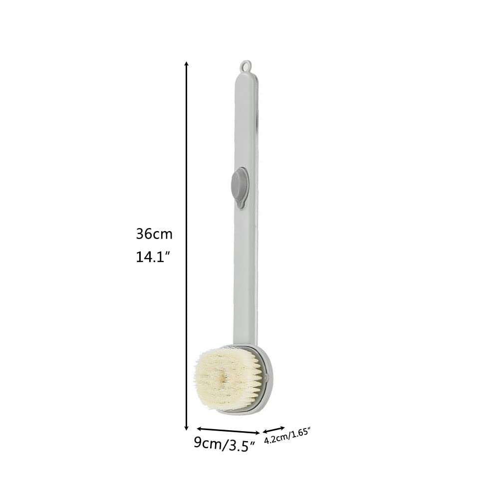 BTSEURY Long Handle Liquid Bath Brush Detachable Back Body Bath Scrubber Exfoliating Soap Dispensing Bath Brush
