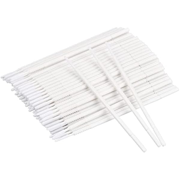 100 sztuk jednorazowych pędzli do przedłużania rzęs, mikroaplikatory, pędzelki do makijażu, aplikator, mikroszczotki, szczotka do rzęs, akcesoria do makijażu (białe)