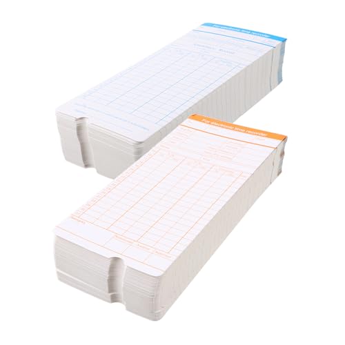 Fiches de pointage en carton Veemoon 200 feuilles de couleurs pour pointeuse de bureau