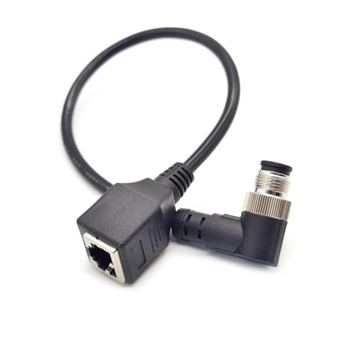 Conector M12 4 Pines Macho a RJ45 Negro 0.5 m miniatura 4