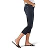 Lee Women's Sculpting Slim Fit Mid Rise Capri Jean, Dark Harbor, 14 Petite