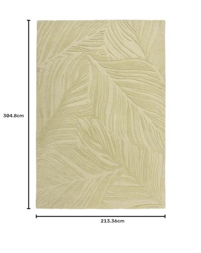 Image of Hand-Tufted Woolen Large Carpets for Living Room 7x10 feet Olive Color Plain Anti-Skid Area Rug High Pile Thick Carpet & Rugs for Hall & Bedroom