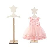 DICOSMETIC 1Set Baby Kleiderständer Aus Holz Baby T Shirt Ständer Stern Kleiderständer Für Kleinkind Verstellbar Personalisiert Babyshower Deko Für Kleidung Zuhause Bekleidungs Einzelhandel Verkäufer