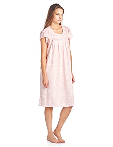 Casual Nights Women's Short Sleeve Floral And Lace Nightgown - Pink - X-Large #TOP1