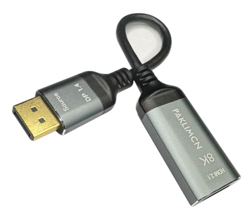 4K Display Port to HDMI Adapter, Uni-Directional DP 1.2 Computer to HDMI 2.0 Screen, Display Port to HDMI Adapter displayport converte for Dell HP AMD NVIDIA-Monitors and tvs (Short Cable)