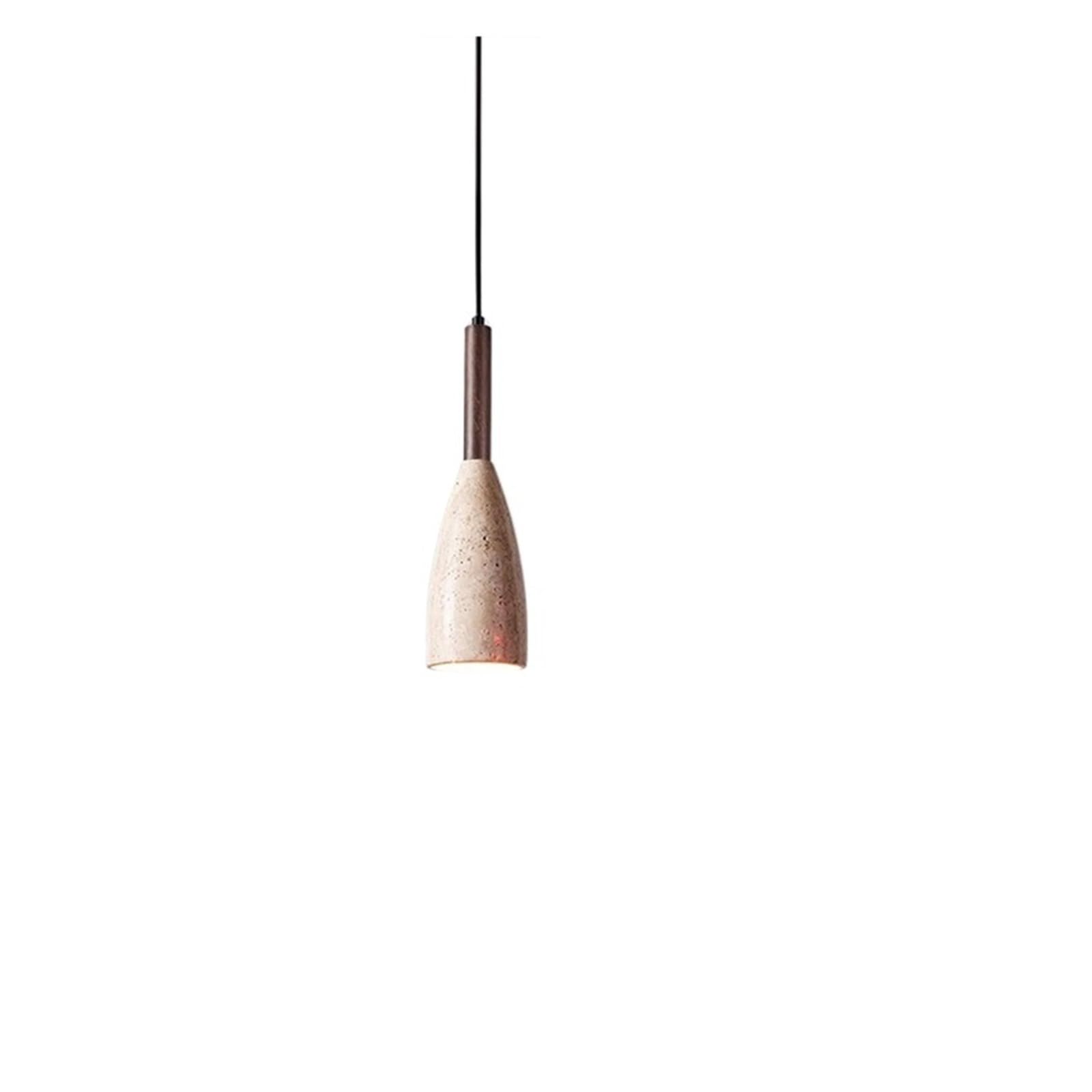 CROWNSTELIX Japanese Retro Small Chandelier Wabi-sabi Style B&B Bedroom Bedside Creative Restaurant bar Black and Yellow Travertine Cream(Singleheadyellowholestonewoodcolor,5wneutrallight4000k)