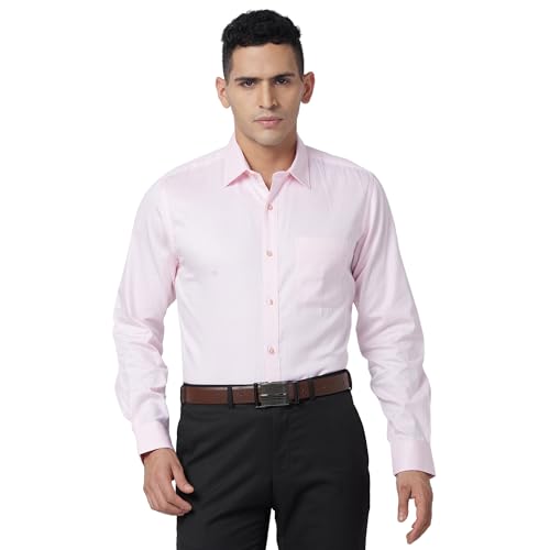 Image of Raymond Slim Fit Pure Cotton Structure Pattern Semi Cut Away Collar Formal Shirt