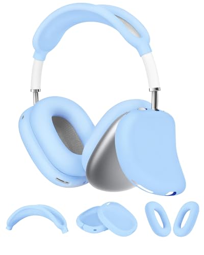 AirPods Max �p �P�[�X�J�o�[ AirPods Max �p �V���R�� �P�[�X�J�o�[�L�b�g �y�C���[�J�b�v�J�o�[+�C���[�p�b�h�J�o�[+�w�b�h�o���h�J�o�[�z YAJOJO AirPods Max �w�b�h�t�H�� �p ���h�~ �w��h�~ ����h�~ �\�t�g 